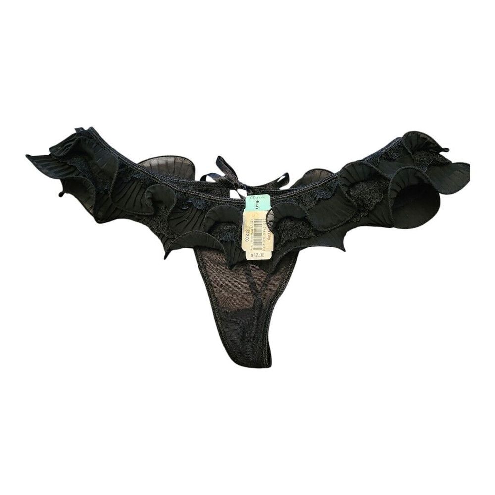 Delicates Vintage Size 5 Ruffles Thong String Bikini Panties Underwear Keyhole
